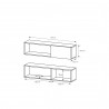 SALON TV COMPLET  DESIGN BLANC ET CHENE ? GAMME NOTTI