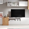 SALON TV COMPLET  DESIGN BLANC ET CHENE ? GAMME NOTTI