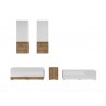 Salon tv complet  design blanc et chene , Gamme flow