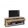 SALON TV COMPLET BOIS ET METAL NOIR AVEC LED ? GAMME SVEN