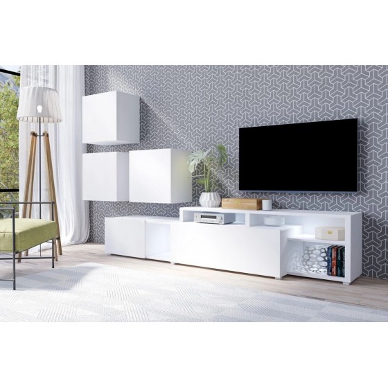 ENSEMBLE MEUBLE TV DESIGN AVEC 3 CUBES - GAMME ASPEN