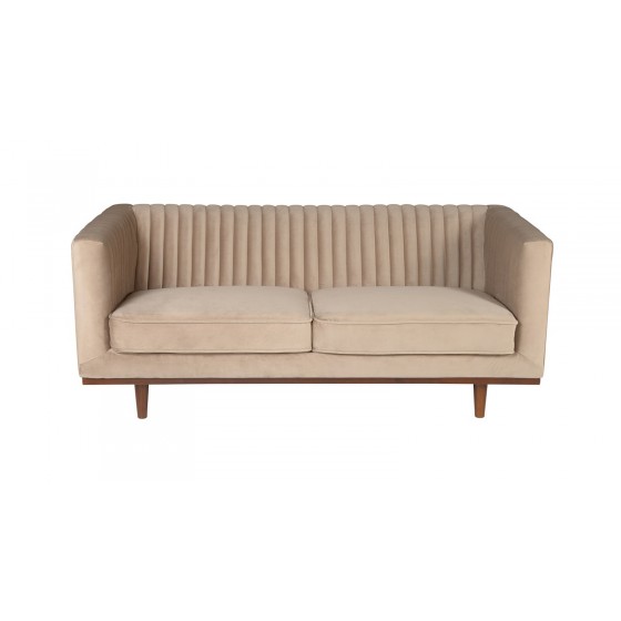 Canapé 2 places en velours beige, Gamme dan