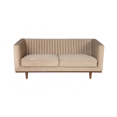 Canapé 2 places en velours beige, Gamme dan
