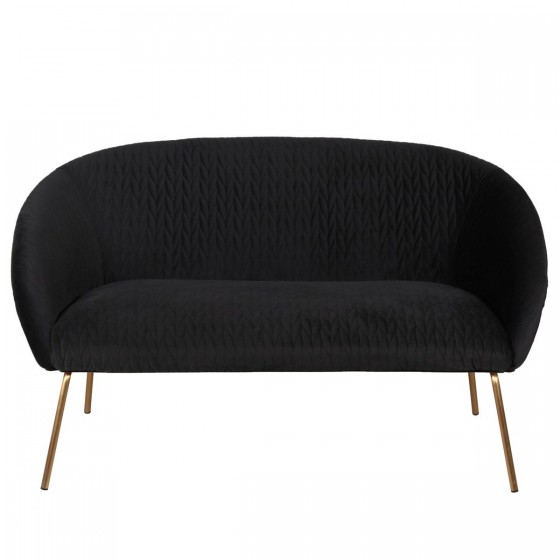 Canapé 2 places en velours noir, Gamme dona