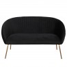 Canapé 2 places en velours noir, Gamme dona