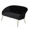 Canapé 2 places en velours noir, Gamme dona