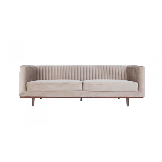 Canapé 3 places en velours beige, Gamme dan