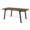 Table à manger 180 cm, plateau noyer et pieds en métal noir, Gamme drift