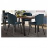 Table à manger 180 cm, plateau noyer et pieds en métal noir, Gamme drift