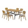 Table à diner en placage mdf et hêtre, pieds en métal, Gamme millcreek