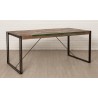 Table a diner en teck recyclé, pieds métal, Gamme atelier