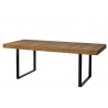 Table a diner en chêne, à rallonge, pieds métal noir, 160cm, Gamme bari