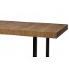 Table a diner en chêne, à rallonge, pieds métal noir, 160cm, Gamme bari