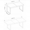 Table a diner en chêne, à rallonge, pieds métal noir, 160cm, Gamme bari