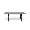 Table à manger extensible 200/250x100, plateau effet béton et pieds noir, Gamme apex