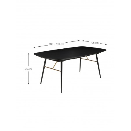 Table à manger extensible 180 cm, allonge intégrée, Gamme vero