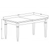 Table à manger extensible 160 cm, extensible 200 et 240 cm, couleur vert et chêne, Gamme EVOVERT