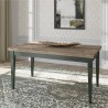 Table à manger extensible 160 cm, extensible 200 et 240 cm, couleur vert et chêne, Gamme EVOVERT