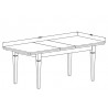 Table à manger extensible 160 cm, extensible 200 et 240 cm, couleur vert et chêne, Gamme EVOVERT