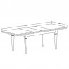 Table à manger extensible 160 cm, extensible 200 et 240 cm, couleur vert et chêne, Gamme EVOVERT
