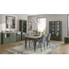 Table à manger extensible 160 cm, extensible 200 et 240 cm, couleur vert et chêne, Gamme EVOVERT