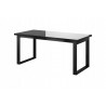 Table à manger extensible, 170 cm, extensible jusqu?à 225 cm, couleur verre noir / noir, Gamme LioNoir