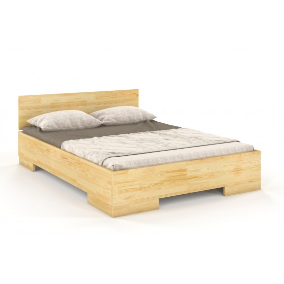 Lit double  design haut en  bois  pin massif, Gamme vento