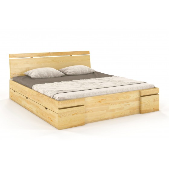 Lit en bois massif pin avec tiroirs de rangement  , Gamme nash