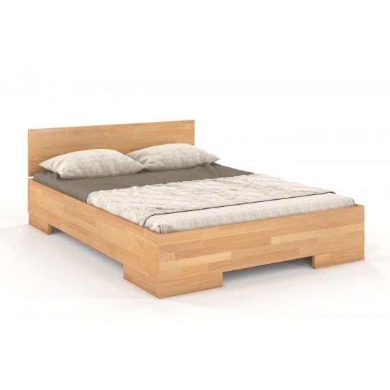 Lit double  design haut en  bois  hetre massif, Gamme vento
