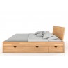 Lit double  design en  bois hetre massif avec tiroirs de rangement , Gamme indigo