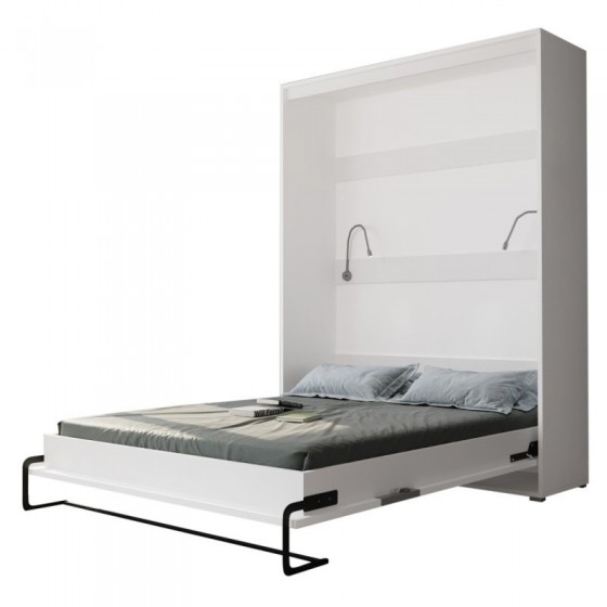 Lit escamotable vertical 160x200 blanc , Gamme concept