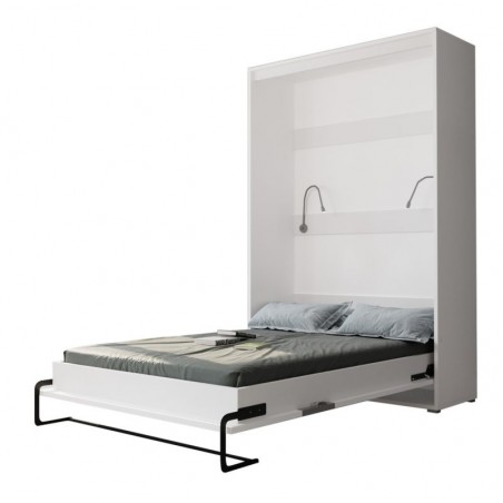Lit escamotable vertical 140x200 blanc , Gamme concept
