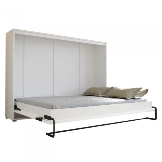 Lit escamotable horizontal 140x200 blanc , Gamme concept