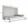 Lit escamotable horizontal 140x200 blanc , Gamme concept