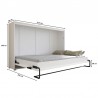 Lit escamotable horizontal 120x200 blanc , Gamme concept