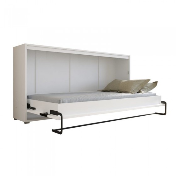 Lit escamotable horizontal 90x200 blanc , Gamme concept