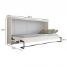 Lit escamotable horizontal 90x200 blanc , Gamme concept