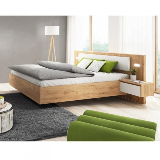 Lit double avec 2 chevets inclus , Gamme nevada