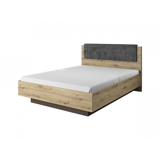 Lit adulte finition chene avec sommier relevable et coffre inclus , Gamme siena