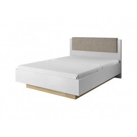Lit adulte blanc avec sommier relevable et coffre inclus , Gamme siena