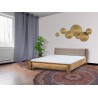 Lit double  design en bois, couleur café, Gamme boston