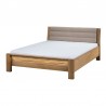 Lit double  design en bois, couleur café, Gamme boston