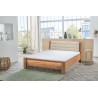Lit double  design en bois, couleur beige, Gamme boston