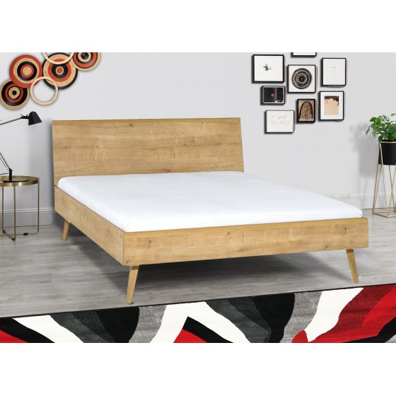 Lit double  design en bois dimension 140 x 200, Gamme benidorm