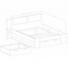 Lit adulte contemporain avec tiroir de rangement dimension 160 x 200, Gamme wesel