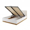 Lit  double contemporain avec sommier relevable, dimension 140x200, Gamme moore