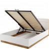 Lit  double contemporain avec sommier relevable, dimension 140x200, Gamme moore