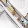 Lit  double contemporain avec sommier relevable, dimension 160x200, Gamme moore