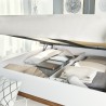 Lit  double contemporain avec sommier relevable, dimension 140x200, Gamme moore