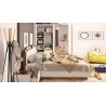 Lit king size avec sommier relevable, dimension 180x200, Gamme moore